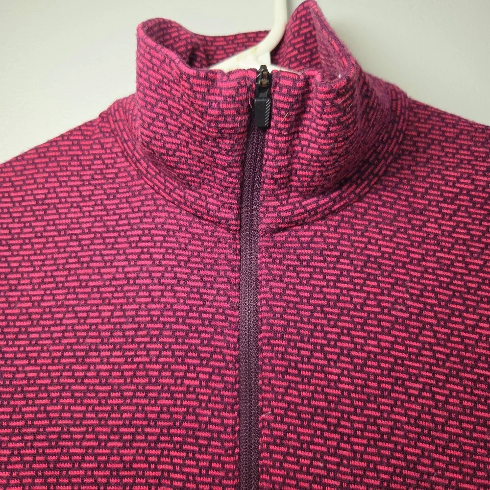 Icebreaker Womens 260 Merino Wool 1/4 Zip Pullover Shirt Red Magenta Medium - Picture 4 of 7